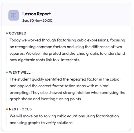 AI-generated progress reports for each child in your family